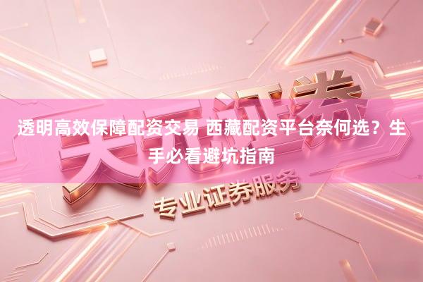 透明高效保障配资交易 西藏配资平台奈何选？生手必看避坑指南